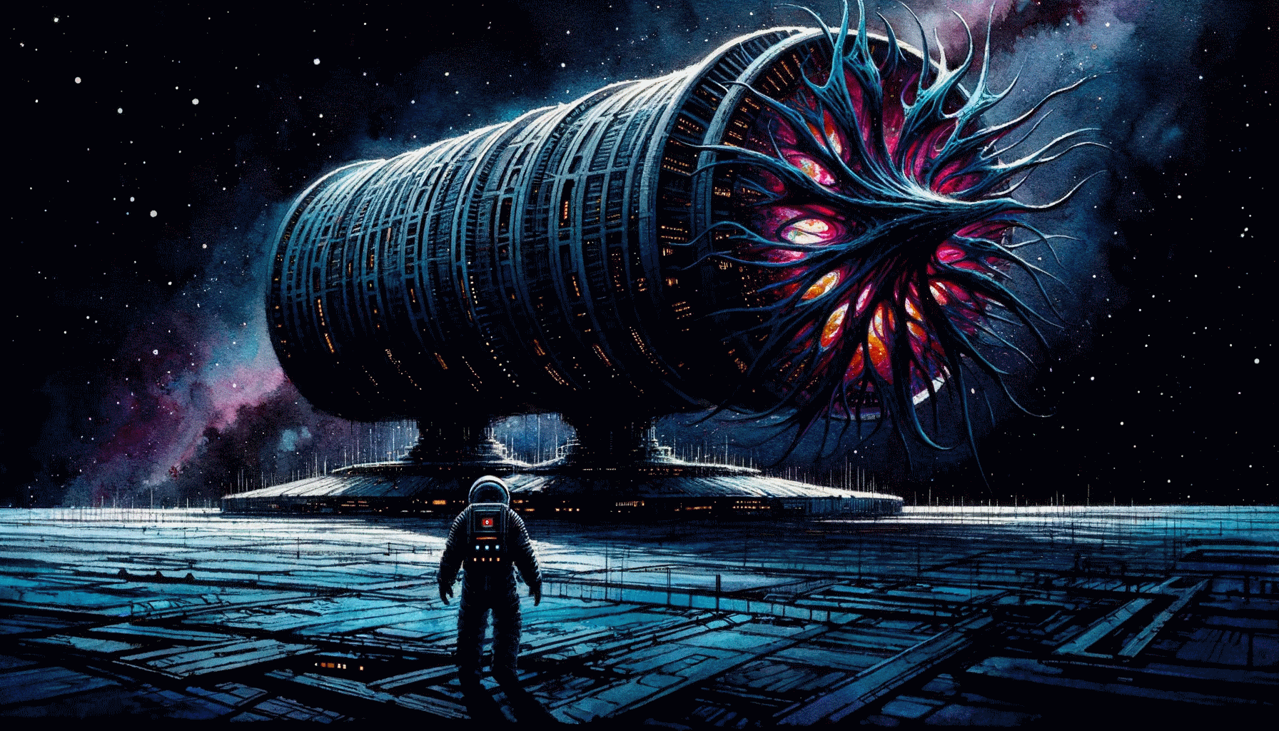 [Potwór na pokładzie silnika (Dall-E)