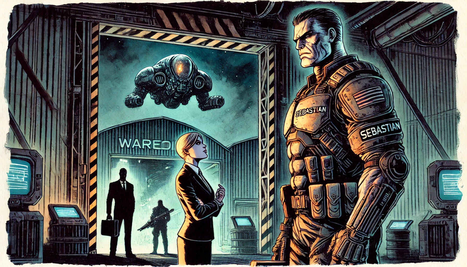 [a scrawny programmer facing a wrestler]