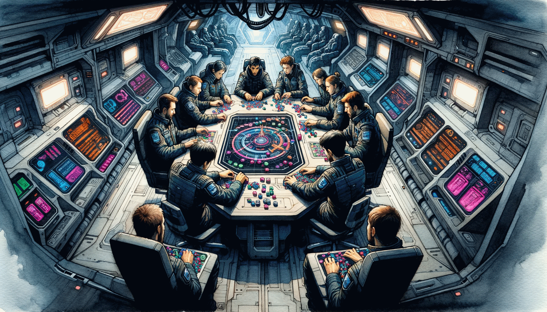 [Gra w żetony na statku kosmicznym (Dall-E)