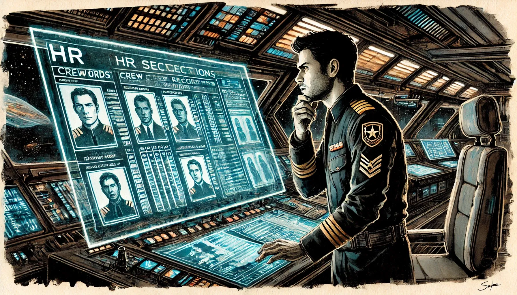 [Oficer patrzy na dane HR]